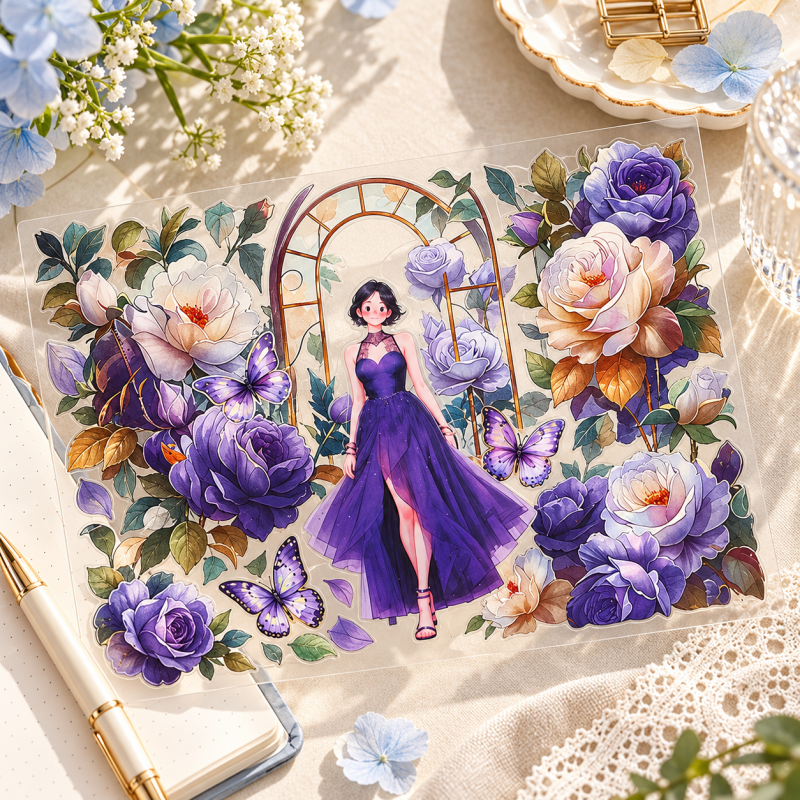Botanical Stickers - Floral Sprigs Leaves and Rose Designs
