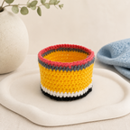 CouldNook Yarn Drinking Glass Sleeve - Striped Smiling Design