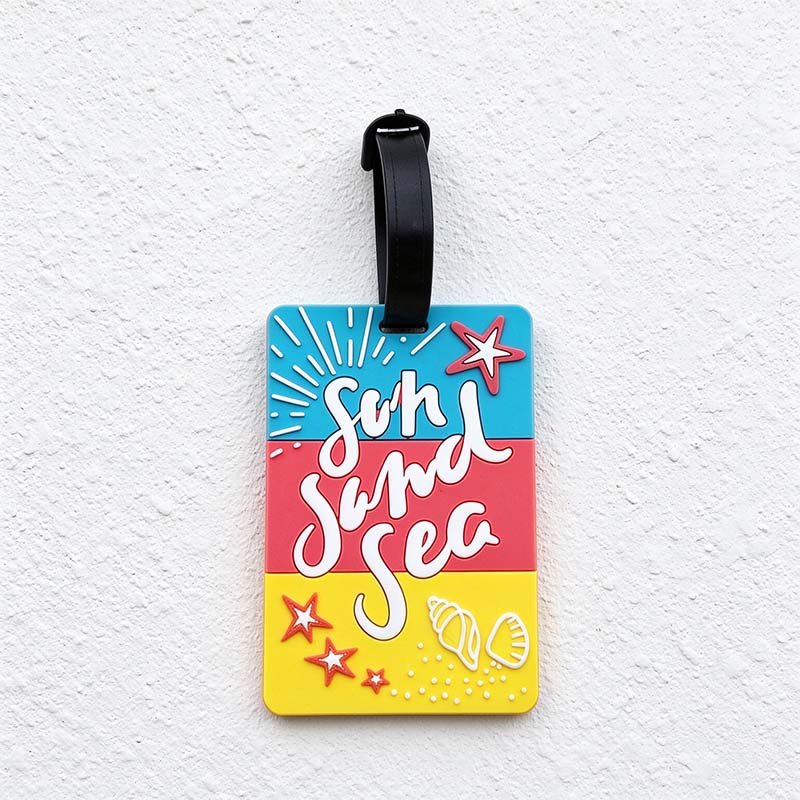 CouldNook Beach Luggage Tag - Playful Shapes and Buckled Strap