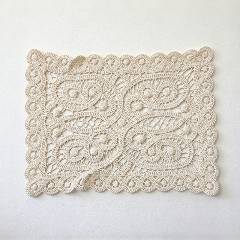 CouldNook Lace Table Mat - Cotton Openwork and Scalloped Floral Patterns