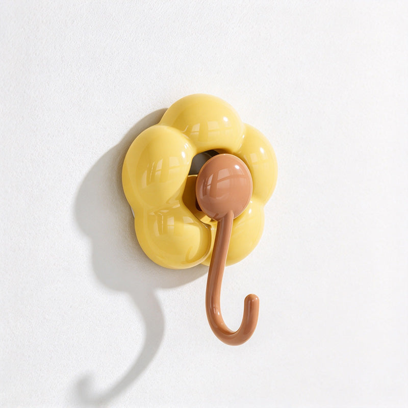 CouldNook Flower Suction Cup Hook - Rounded Petals and Curved Arm