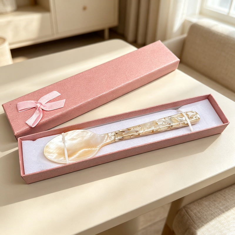 CouldNook Shell Dessert Spoon - Long Mosaic Handle Gift Options