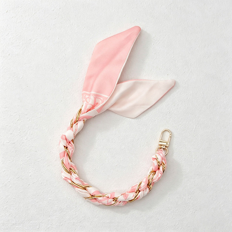 CloudNook Silk Scarf Phone Wrist Strap‑Braided Anti‑Lost Lanyard
