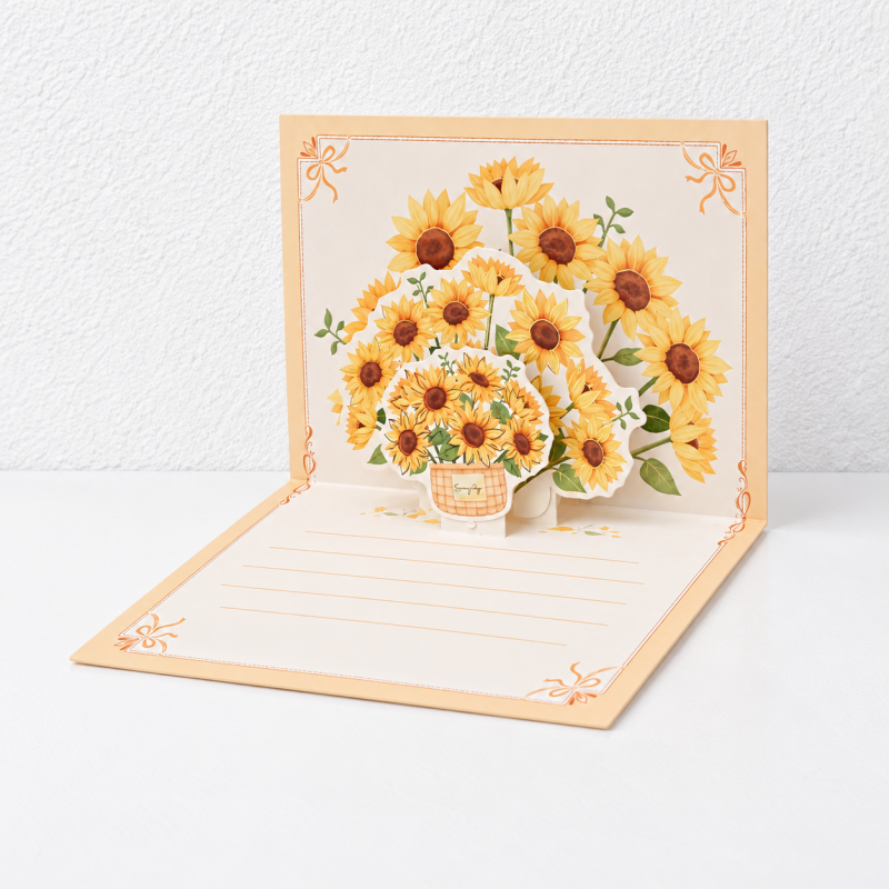 CouldNook Bouquet Greeting Card - Raised Floral Illustrations and Lined Message Panel