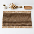 CouldNook Woven Placemat - Rectangular Shape and Fringed Border