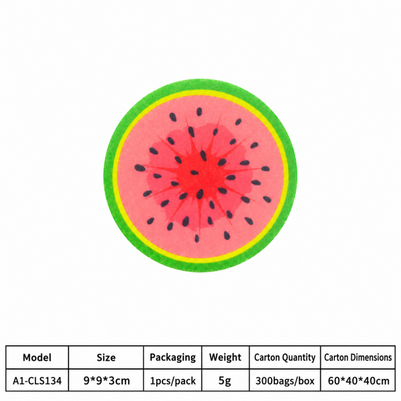 Fruit Slice Dishwashing Sponges with Round Printed Faces