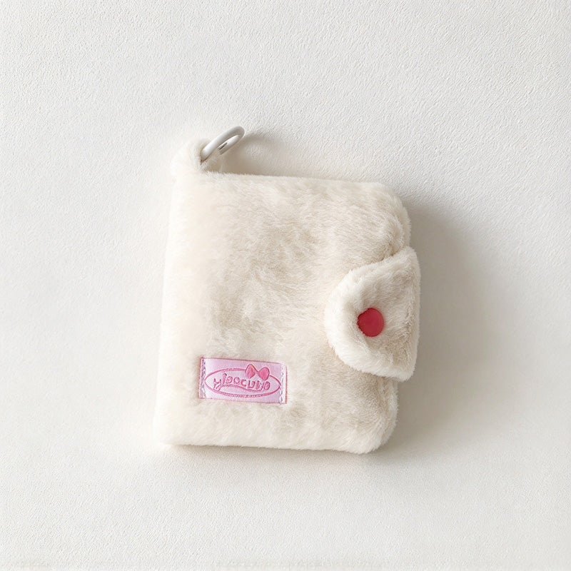CouldNook Plush Card Wallet - Foldover Shape And Rounded Snap Tab