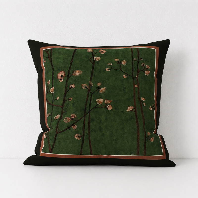 CouldNook Botanical Decorative Pillow Cover - Dark Framed Artwork