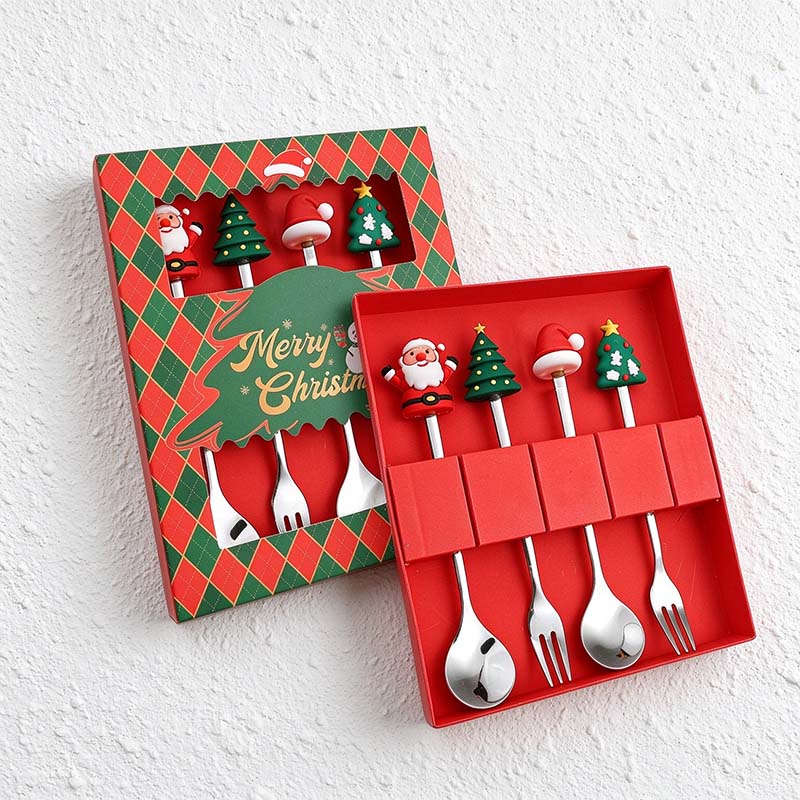 CouldNook Christmas Cutlery Set - Character Tops and Decorative Charm Designs