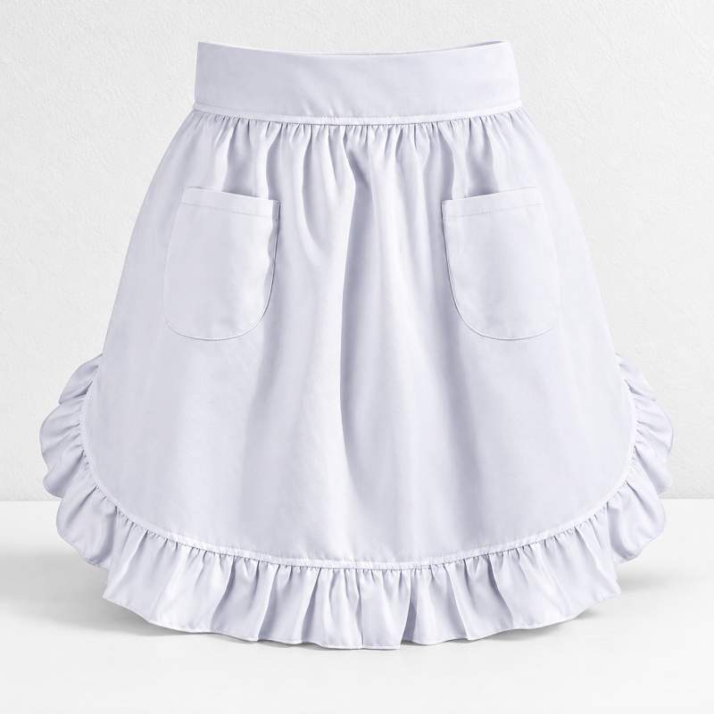 CouldNook Ruffled Waist Apron - Tie Back Designs