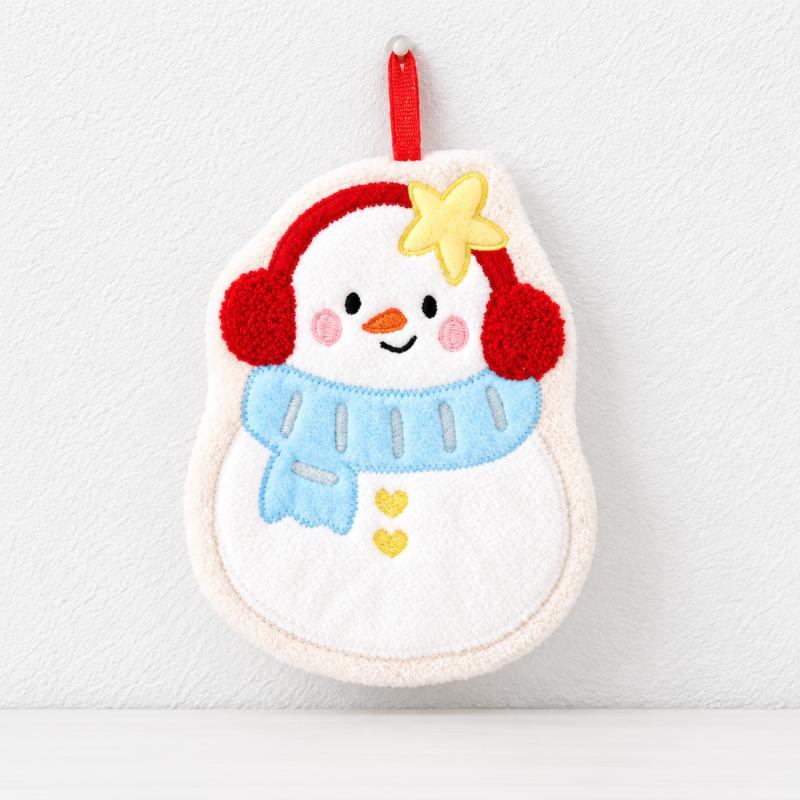 Christmas Hanging Hand Towels with Embroidered Character Details