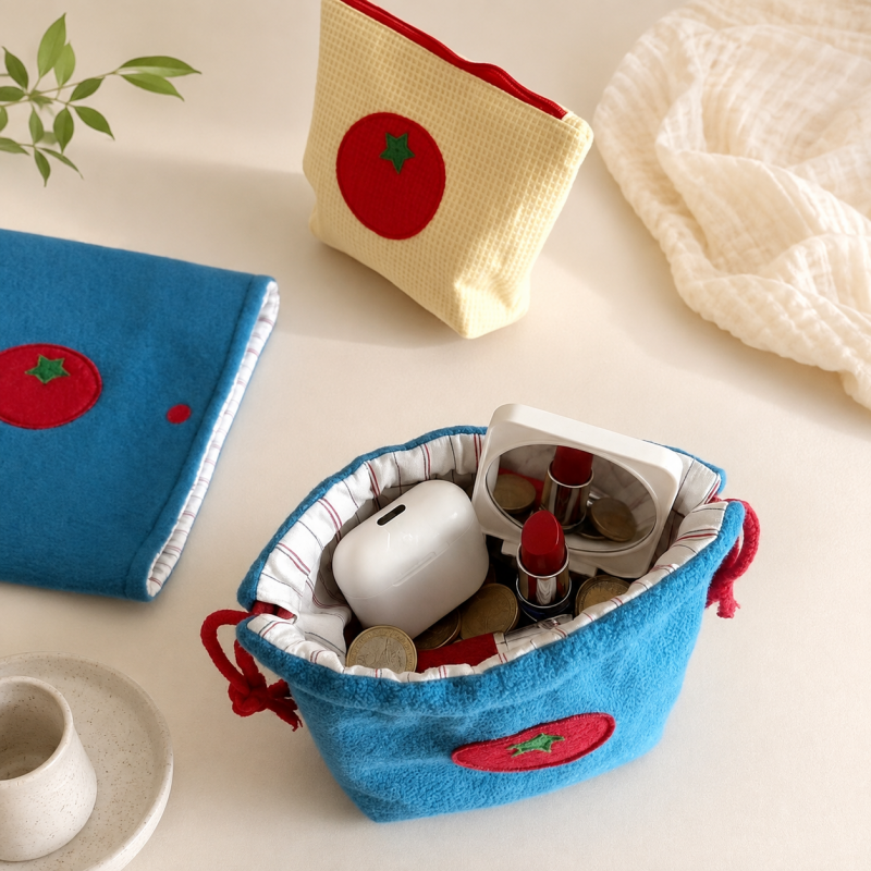 CouldNook Drawstring Coin Purse - Tomato Patch Color Designs