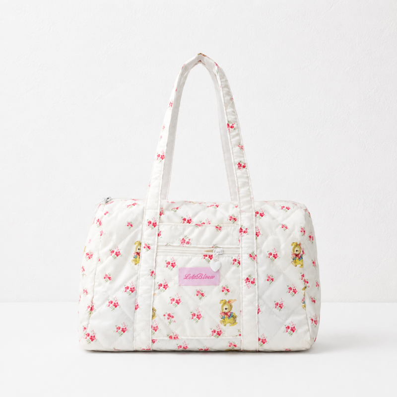 CouldNook Quilted Floral Tote Bag - Long Handles and Size Options