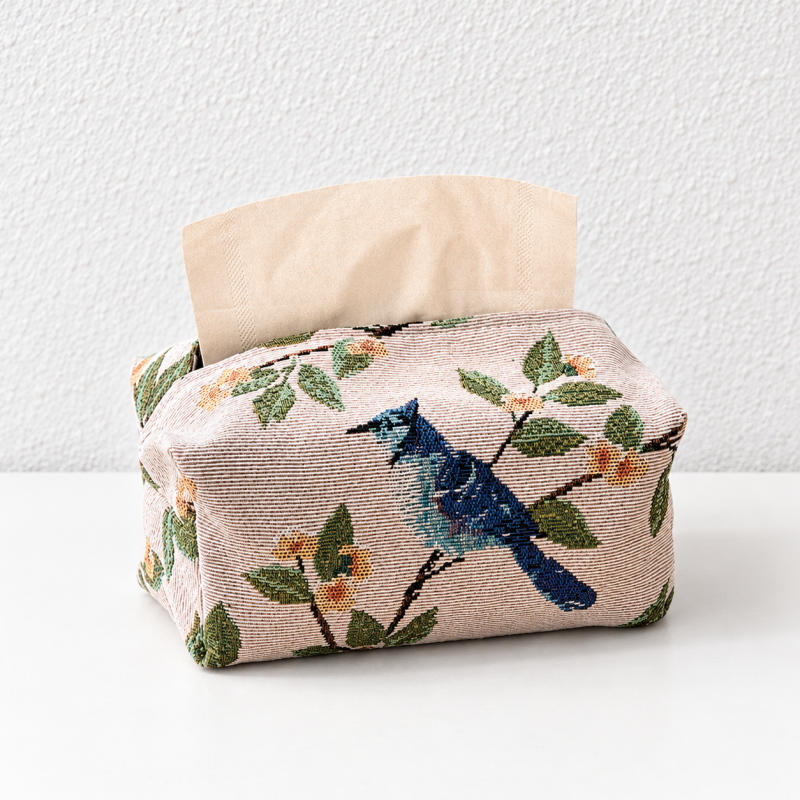 CouldNook Bird Pattern Tissue Holder - Woven Tabletop Cover
