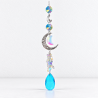 CouldNook Moon and Star Suncatcher - Crescent Frame And Teardrop Pendant