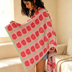 CouldNook Floral Jacquard Cotton Towel - Repeating Lily Pattern