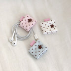 Star Print Cable Organizer - Folded Fabric Wrap