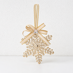 CouldNook Christmas Iron Hanging Ornament - Cutout Shapes and Ribbon Bow