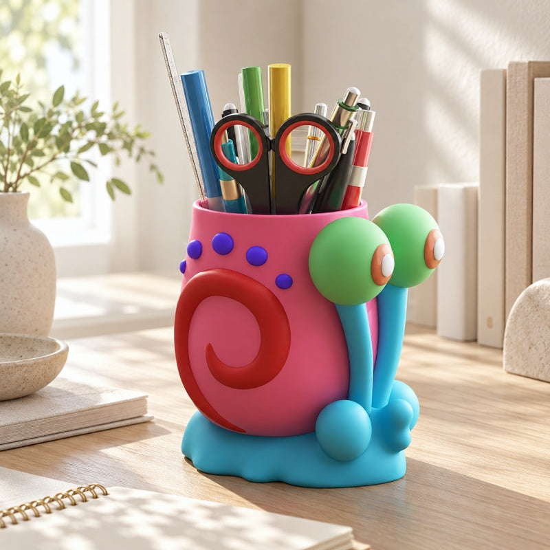 CouldNook Snail Pen Holder - Spiral Shell And Raised Eye Stalks