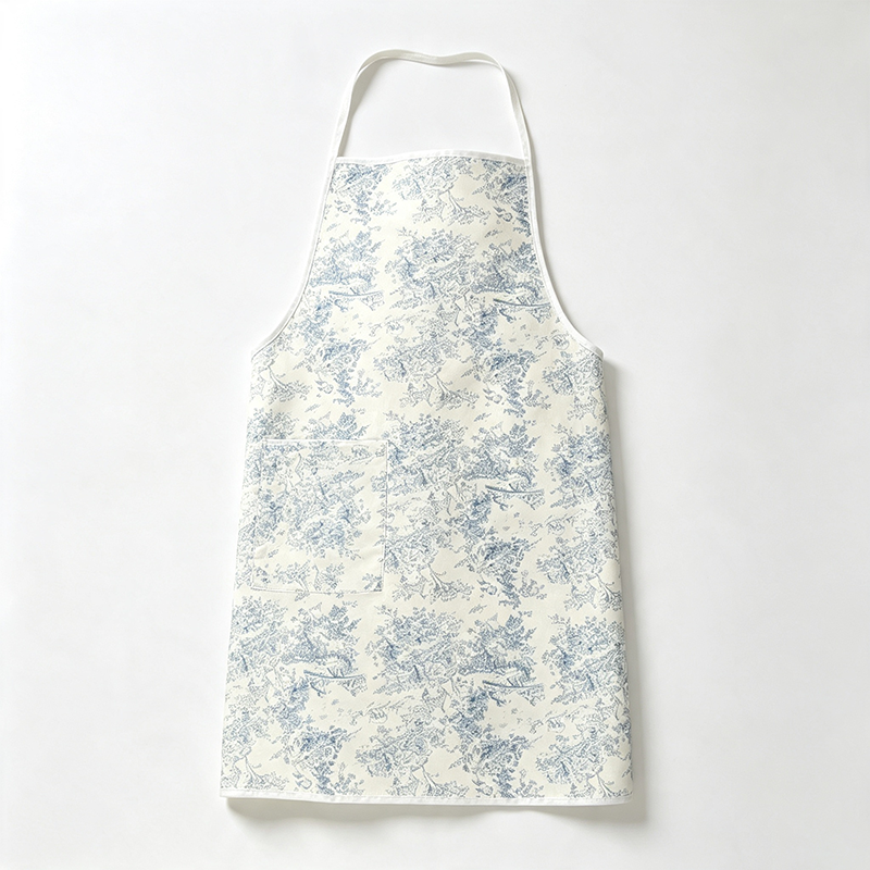 CouldNook Blue Toile Waist Apron - Clean Illustrated Coverage