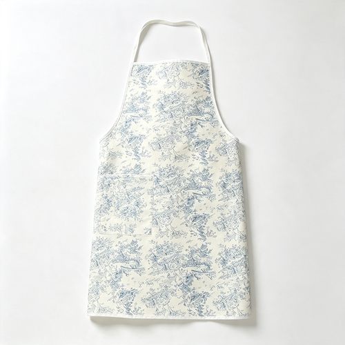 CouldNook Blue Toile Waist Apron - Clean Illustrated Coverage
