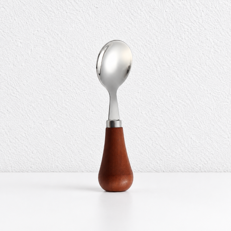 CouldNook Stainless Steel Children Utensil - Standing Wood Handle Design