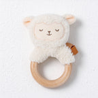 Animal Rattle in Fabric and Wooden Ring Styles