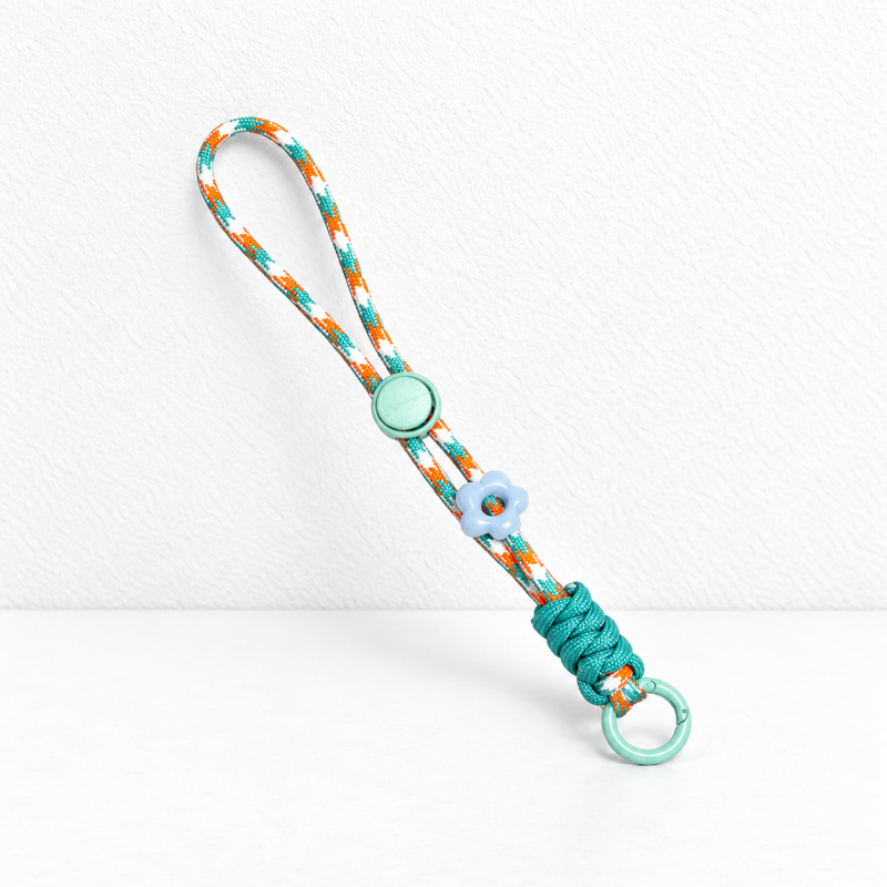 CouldNook Phone Wrist Strap - Patterned Cotton Cord and Flower Accent