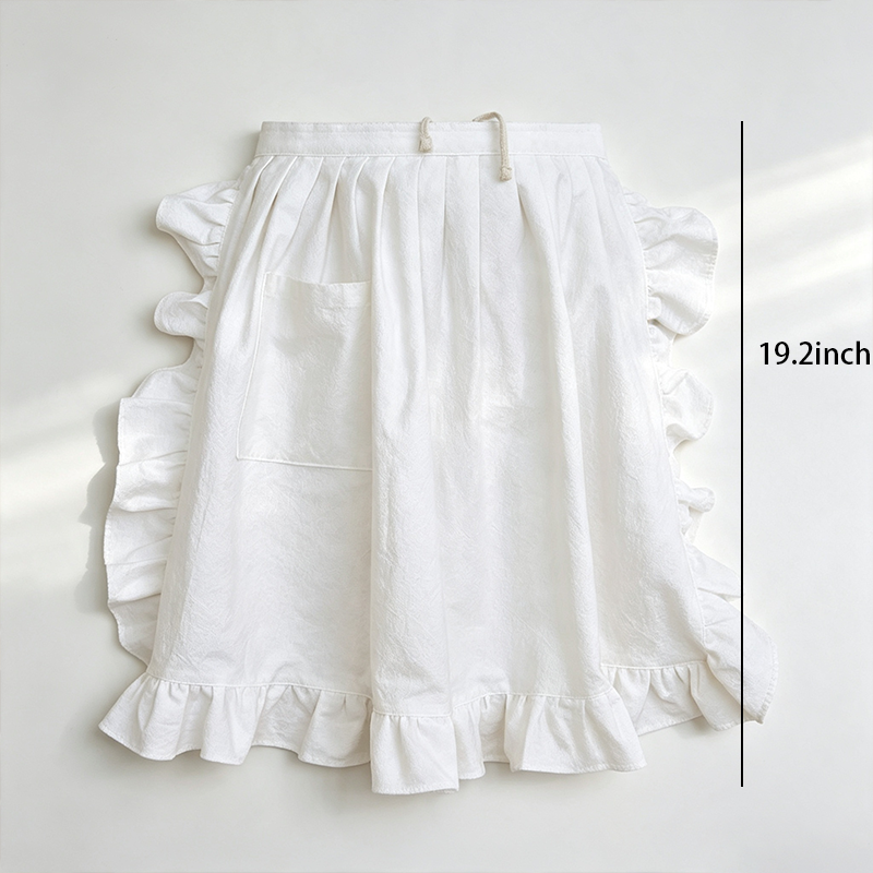 CouldNook Ruffled Half Apron - Waist Kitchen Accent