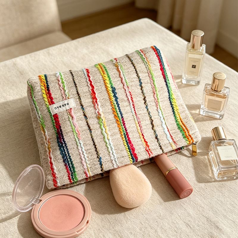 CouldNook Striped Cosmetic Bag - Vanity Storage Accent