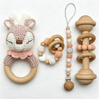 CouldNook Baby Teething Rattle Set - Rabbit Ring Pieces