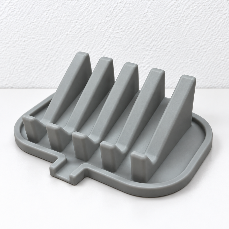 CouldNook Silicone Soap Tray - Five Sloping Ridges and Front Drainage Channel