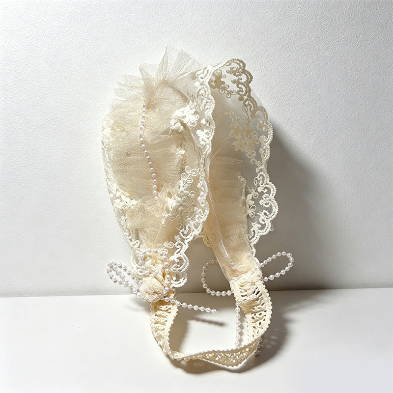 CouldNook Wide Hollow-Out Lace Headband - Aesthetic Floral Hair Accessory