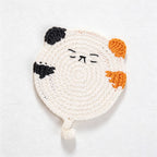 CouldNook Yarn Cat Head Coaster - Four Face Colors