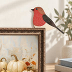 CouldNook Robin Frame Corner Decoration - Paired Birds and Feather Details