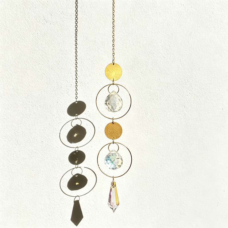 CouldNook Crystal Ring Suncatcher - Geometric Window Hanging Drops