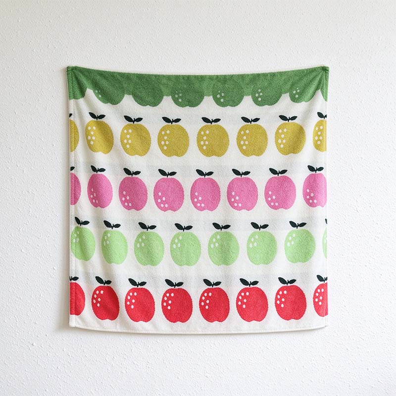 CouldNook Orange Jacquard Towel - Colorful Fruit Rows And Reversed Back