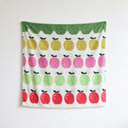 CouldNook Orange Jacquard Towel - Colorful Fruit Rows And Reversed Back