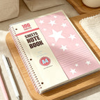 CouldNook Star Spiral Notebook - Large Writing Format and Three Side Holes