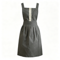CouldNook Charcoal Bib Apron - Quiet Lace Trim Detail