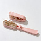 CouldNook Folding Hair Brush Mirror - Compact Travel Design