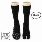 CouldNook Split-Toe Crew Socks - Double Cuff Contrast