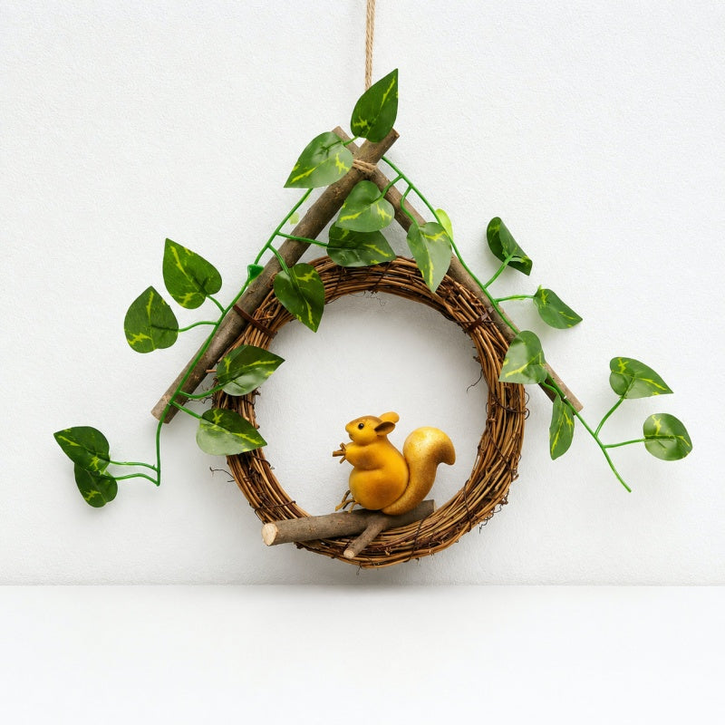 CouldNook Botanical Wall Hanging - Twig Frame and Dangling Accents