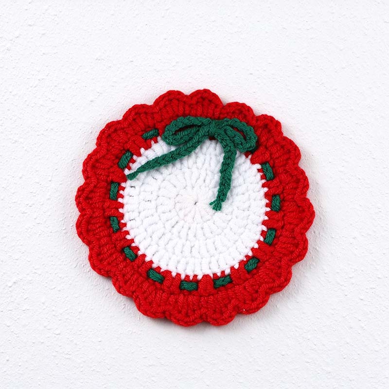 Christmas Crochet Coaster with Festive Motif Options