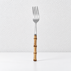 CouldNook Burnt Bamboo Handle Flatware - Stainless Steel Dining Collection