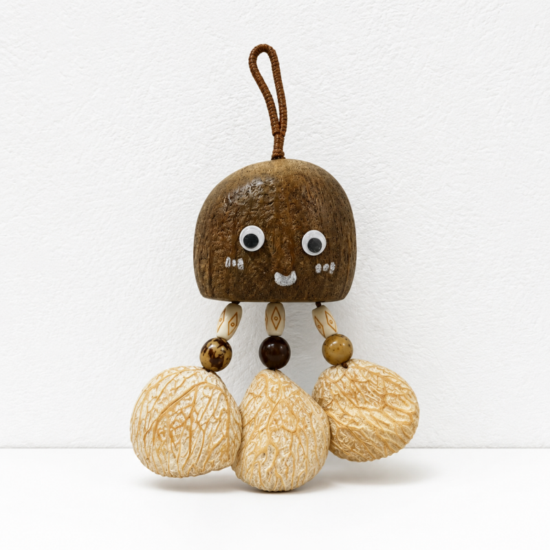 CouldNook Natural Seed Owl Charm - Handcrafted Pendant Tool
