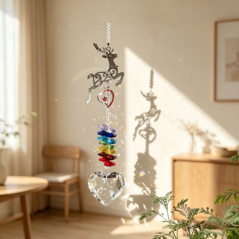 CouldNook Heart Suncatcher - Reindeer Mushroom Or Tree Upper Motifs