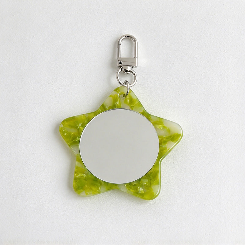 CouldNook Star Mirror Keychain - Rounded Frame and Lobster Clasp
