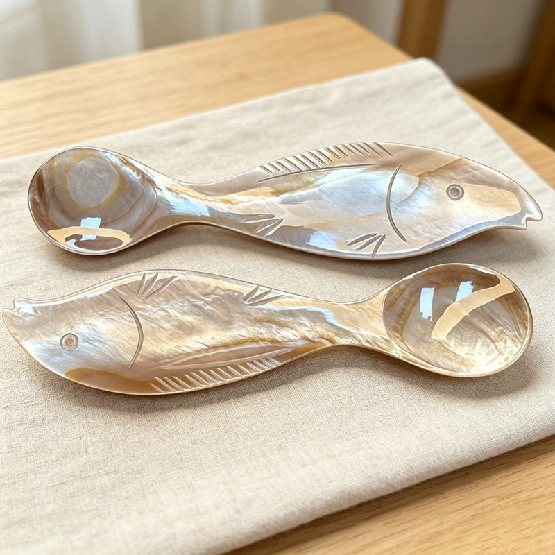 CouldNook Natural Shell Tasting Spoon - Fish Shaped Bowl