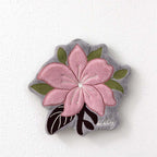 CouldNook Floral Hanging Hand Towel - Embroidered Blooms And Snap Strap